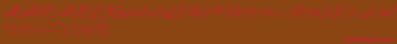 Czcionka DrunkTattoo – czerwone czcionki na brązowym tle