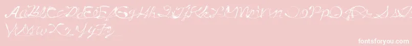 DrunkTattoo-fontti – valkoiset fontit vaaleanpunaisella taustalla