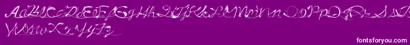 DrunkTattoo-fontti – valkoiset fontit violetilla taustalla