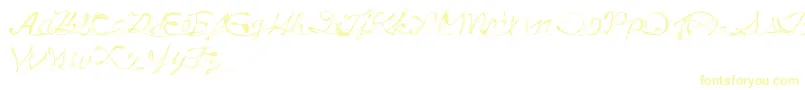 フォントDrunkTattoo – 白い背景に黄色の文字