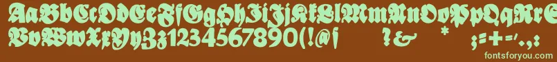 BayreutherBlaxxl Font – Green Fonts on Brown Background