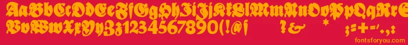 Шрифт BayreutherBlaxxl – оранжевые шрифты на красном фоне