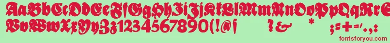 Шрифт BayreutherBlaxxl – красные шрифты на зелёном фоне