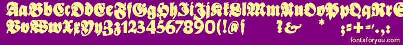 BayreutherBlaxxl Font – Yellow Fonts on Purple Background