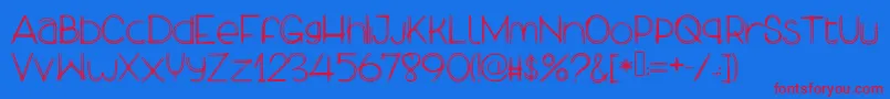 MyLekpaGirlfriend-Schriftart – Rote Schriften auf blauem Hintergrund