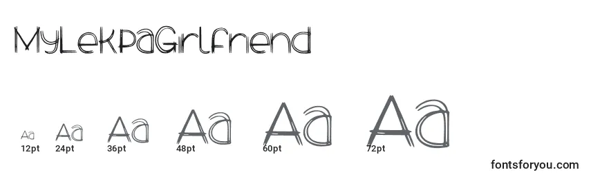 Größen der Schriftart MyLekpaGirlfriend