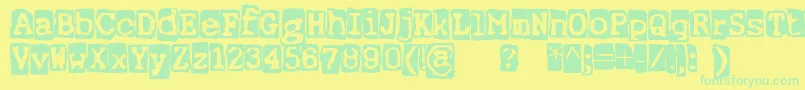 ErnstRegularbackg Font – Green Fonts on Yellow Background