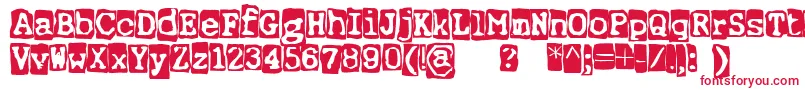 Czcionka ErnstRegularbackg – czerwone czcionki na białym tle