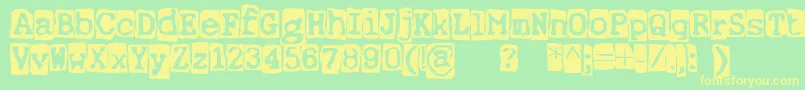 ErnstRegularbackg Font – Yellow Fonts on Green Background