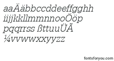 GlyphaLt45LightOblique font – german Fonts
