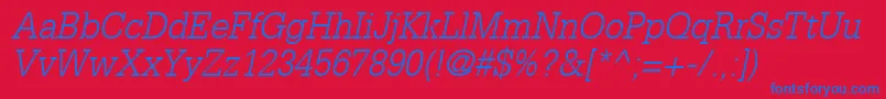 GlyphaLt45LightOblique Font – Blue Fonts on Red Background