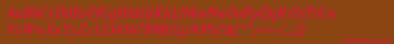 RagnarSemiboldItalic Font – Red Fonts on Brown Background