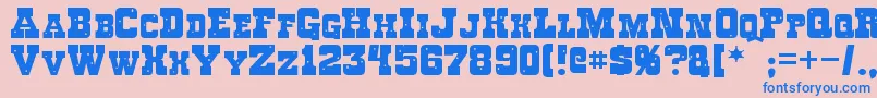 Roughknight Font – Blue Fonts on Pink Background