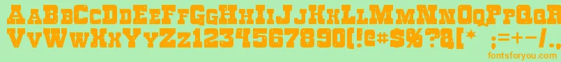 Roughknight Font – Orange Fonts on Green Background