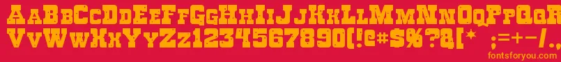 Roughknight Font – Orange Fonts on Red Background