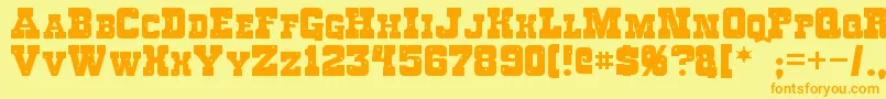 Roughknight Font – Orange Fonts on Yellow Background