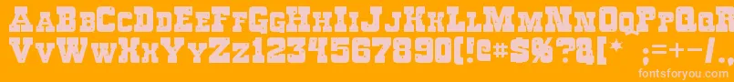 Roughknight Font – Pink Fonts on Orange Background