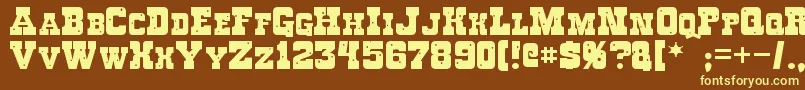 Roughknight Font – Yellow Fonts on Brown Background