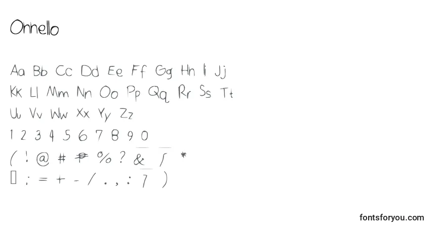 Czcionka Ohhello – alfabet, cyfry, specjalne znaki
