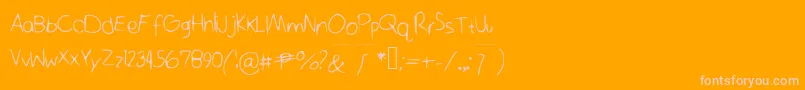 Ohhello Font – Pink Fonts on Orange Background