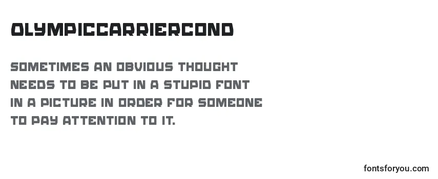 Review of the Olympiccarriercond Font