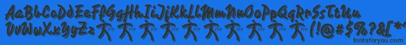 CaminataOneDemoFfp Font – Black Fonts on Blue Background