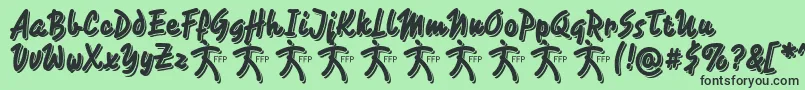 CaminataOneDemoFfp Font – Black Fonts on Green Background