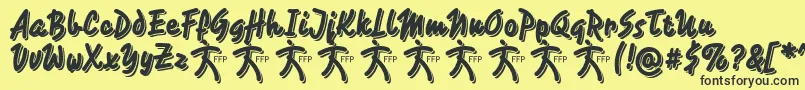 フォントCaminataOneDemoFfp – 黒い文字の黄色い背景