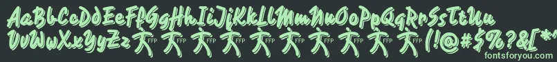 フォントCaminataOneDemoFfp – 黒い背景に緑の文字