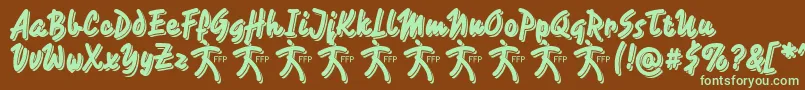 CaminataOneDemoFfp Font – Green Fonts on Brown Background