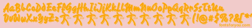 CaminataOneDemoFfp Font – Orange Fonts on Pink Background