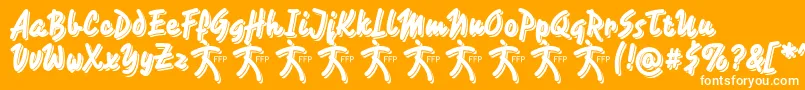 フォントCaminataOneDemoFfp – オレンジの背景に白い文字