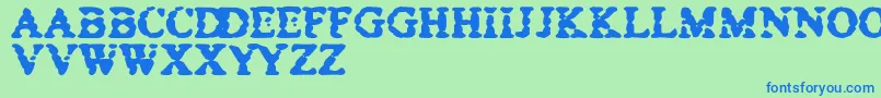 BowelTrouble Font – Blue Fonts on Green Background