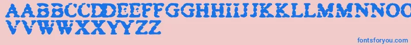 BowelTrouble Font – Blue Fonts on Pink Background