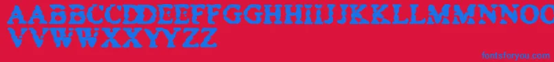 BowelTrouble Font – Blue Fonts on Red Background