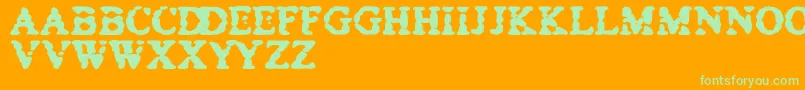 BowelTrouble Font – Green Fonts on Orange Background