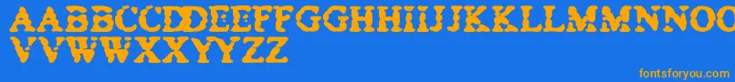 BowelTrouble Font – Orange Fonts on Blue Background