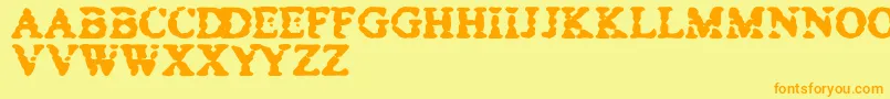 BowelTrouble Font – Orange Fonts on Yellow Background