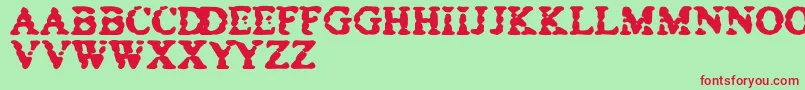 BowelTrouble Font – Red Fonts on Green Background