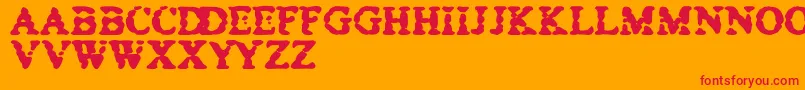 BowelTrouble Font – Red Fonts on Orange Background
