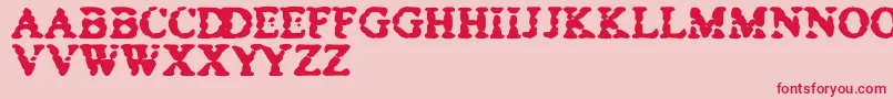 BowelTrouble Font – Red Fonts on Pink Background