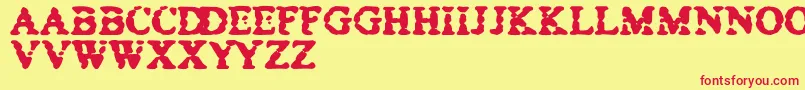 BowelTrouble Font – Red Fonts on Yellow Background