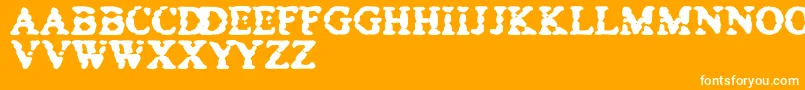BowelTrouble Font – White Fonts on Orange Background