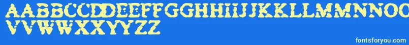 BowelTrouble Font – Yellow Fonts on Blue Background