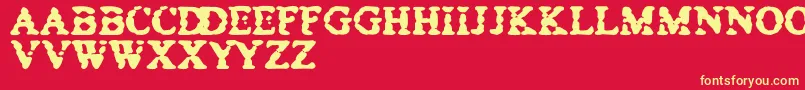 BowelTrouble Font – Yellow Fonts on Red Background