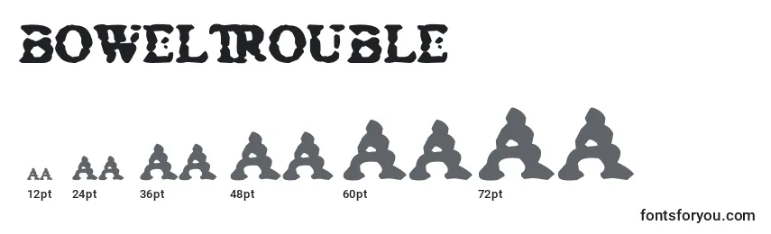 Размеры шрифта BowelTrouble