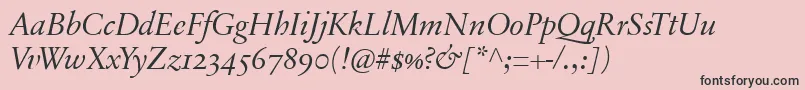 SabonnextLtDisplayItalicOldStyleFigures Font – Black Fonts on Pink Background