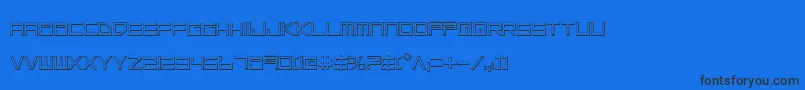 Czcionka LowGunScreenOutline – czarne czcionki na niebieskim tle