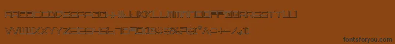 Czcionka LowGunScreenOutline – czarne czcionki na brązowym tle