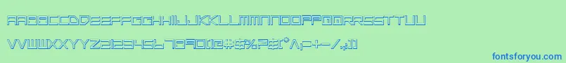 LowGunScreenOutline-fontti – siniset fontit vihreällä taustalla